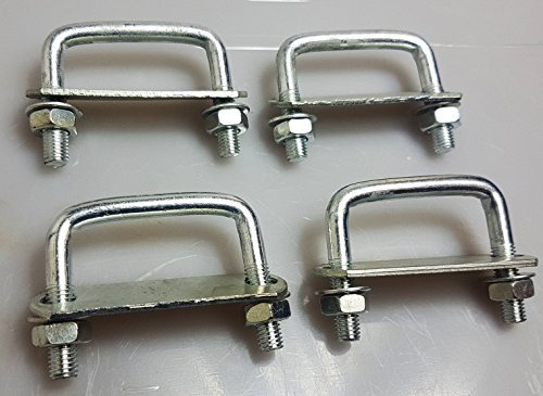 4 x Steel Square U-bolt U bolts Boat Trailer 60x60x10mm M10 Nuts Plate UB4