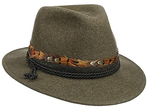 Lodenhut Manufaktur Outdoor Trachtenhut Wollfilzhut Damenhut Herrenhut Schützenhut Damen - Made in The EU Herbst Sommer Frühjahr Winter Frühling-Sommer Herbst-Winter - 60 cm Oliv