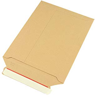 100 Stk. Vollpapp-Versandtasche, 240x315mm, A4, 500g/qm, braun, SK-Verschluss und, Aufreißhilfe