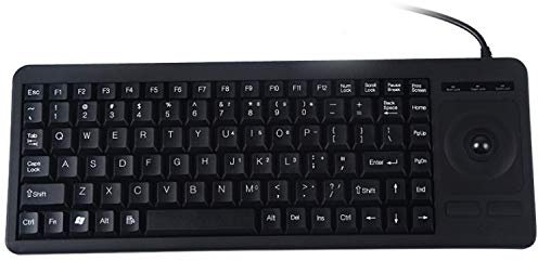 Gaming Keyboard Quiet Ergonomic Interface Prevent Water Splashing Laser Engraving Character One-piece Wired Trackball Keyboard, Length: 1.5m PS/2 Compact Keyboard PC