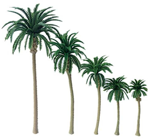 Cabilock 10 Stück Modell Palmen Modell Kokospalmen für Alle Landschaften Landschaft Cake Topper Dekoration Diorama Modelle Architekturbäume