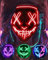 DWTECH Halloween Purge Maske LED Halloween Kostüm LED Glow Scary Light Up Masken für Festival Party Karneval Kostüm Weihnachten Cosplay Glow in Dark (Rot)