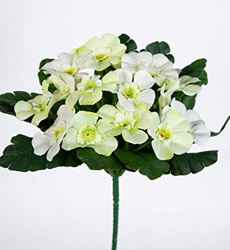 Seidenblumen Roß Primelbusch 24x22cm weiß mit 20 Blüten PM Kunstblumen Kunstpflanzen künstliche Primel Schlüsselblume