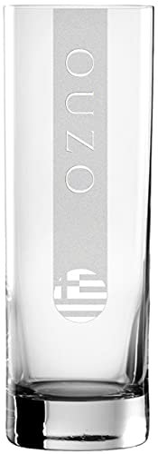 Ouzo Gläser groß (320ml 6x | 5 Größen verfügbar) 6er Set | 320ml Glas | Spülmaschinenfest | Ouzoglas mit Gravur 6 Stück