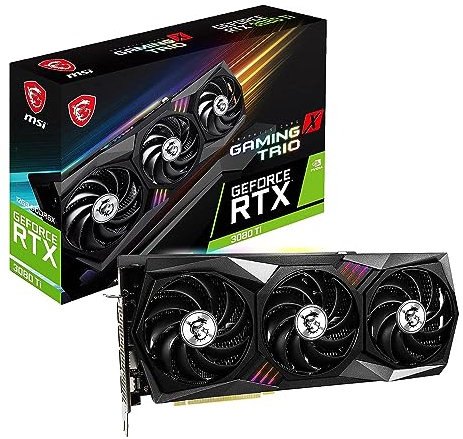 MSI GeForce RTX 3080 Ti 12GB GDRR6X 320-Bit HDMI/DP Nvlink Torx Fan 3 Ampere Architecture OC Graphics Card (RTX 3080 Ti Gaming X Trio 12G)