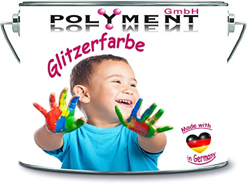 Polyment GmbH 2 Liter Glitzerfarbe Latexfarbe Dispersionsfarbe Innenwandfarbe Glitzerfarbe Glitterwandfarbe Glitter Wandfarbe