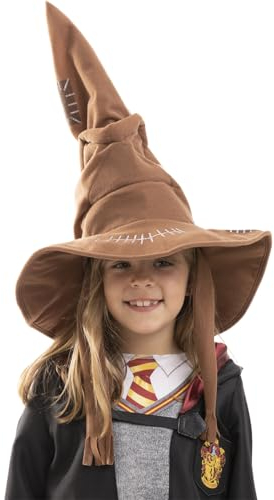 Funidelia | Sprechender Hut - Harry Potter für Jungen und Mädchen Zauberer, Gryffindor, Harry Potter - Zubehör für Kinder, Zubehör für Kostüm - Braun