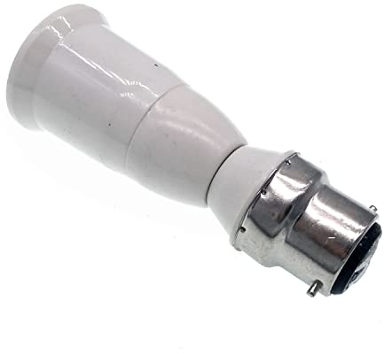 B22 to E27 Socket Adapter,Bayonet to Edison Screw Converter 95mm BC Bayonet Cap Screw Bulb Extender Adapter Holder Fitting (2, B22-E27,95mm)