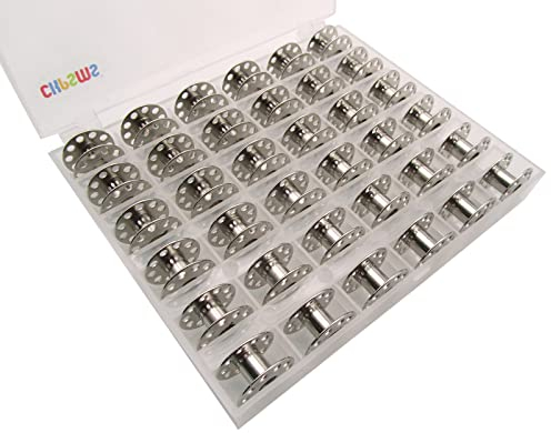 CKPSMS Marke- METAL BOBBINS #2518=SA156 Kompatibel mit/Ersatz für Marke SINGER Klasse 15 15-91 237 239 177 4423 4452 9960 (36PCS+BOX)