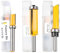 3er 8mm Bündigfräser Schaft, Fräser 8mm Schaft Oberfräse, für Holzbearbeitung, Top/Bottom Bearing Flush Trim Bit