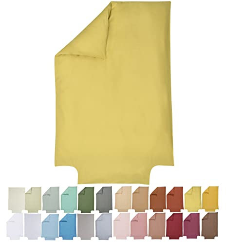 P'tit Basile - Bettbezug für Babywiege, Gitterbett, 100% Bio-Baumwolle, für Bettdecke 75 x 120 cm oder 80 x 120 cm, Gelbgold, Baumwolle, 57 Fäden/cm², hochwertig, Zertifiziert