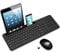LeadsaiL Wireless Keyboard and Mouse Set with Phone and Tablet Holder, Wireless USB Mouse and Computer Keyboard Combo, Full-sized QWERTY UK Keyboard for HP/Lenovo Laptop and Mac-Black