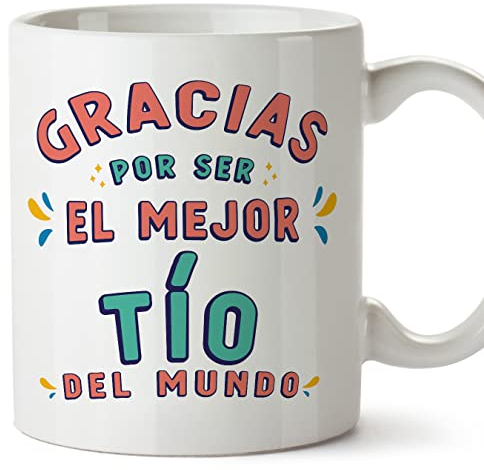 MUGFFINS Tazas para TÍO - En Español - Gracias por ser el mejor - 11 oz / 330 ml - Regalo original y divertido