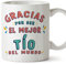 MUGFFINS Tazas para TÍO - En Español - Gracias por ser el mejor - 11 oz / 330 ml - Regalo original y divertido