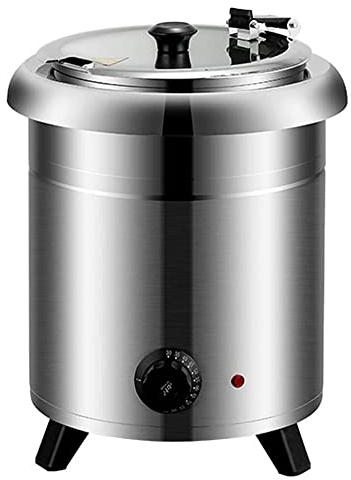 10L Electric Slow Cooker, Temperature Control with Heat Preservation Function, Rotating/Folding Stainless Steel Cover, Milk Tea Pearl Cooker Buffet Soup Pot,C