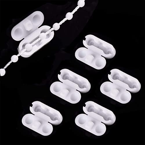 LICQIC Rollo Kettenverbinder, Kugelkette Verbinder für Kugeldurchmesser bis 4,5 mm, Rollokette Verbinder für Perlenketten, Lamellenvorhangketten Oder Jalousienketten, römische, 5 Kunststoff Weiss