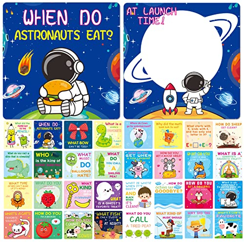Joke Card for Kids 107 Packs Lunch Box Notes Positive Affirmations Cards Inspirational and Motivational Thinking of You Cards for Kids Lunch Accessories for Students Joke and Puns for Boys and Girls