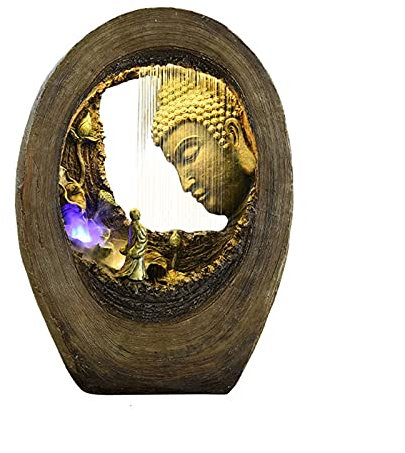SUNESA Tabletop Fountains 34.6-inch Tall Indoor/Outdoor Meditating Buddha Water Fountain Yard Décor - Buddha Tabletop Zen Fountain for Home Office Decor Desktop Indoor Fountain