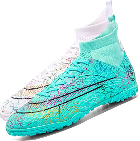 Men's High Top Football Shoes for Children - Professional Artificial Turf and Indoor Sports Training Spikes for Boys' Outdoor Play