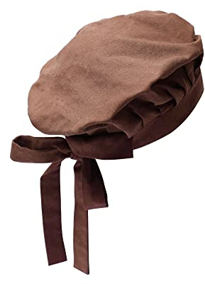 KUOIN Mittelalterliche Mütze, Leinen, Kolonial-Mütze, Pilgermütze, Cosplay, Kopfbedeckung, Schwarz, 标准