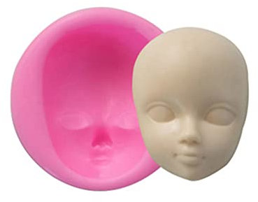 LINGJIONG Puppengesichtsform - 3D Puppenkopf Baby Gesicht Silikon Backformen | Fondant-Kuchen-Dekorationswerkzeuge DIY-Silikonformen für Schokoladen-Süßigkeits-Ton-handgemachte Seife