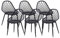 anrekl Set von 6 stilvollen minimalistischen Esszimmerstühlen, Küchenstühlen, Wohnzimmerstühlen, Hohlstuhl, geeignet für Küche, Esszimmer, Wohnzimmer, Büro, Café, Schlafzimmer, Metallbeine (Schwarz)