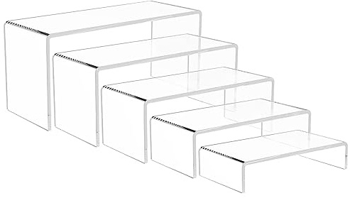 Zinaroty 5 Pack di alzate di visualizzazione acrilica, chiaro supporto acrilico per le figure popolari, torte, dolci tavolo decorazione Stand