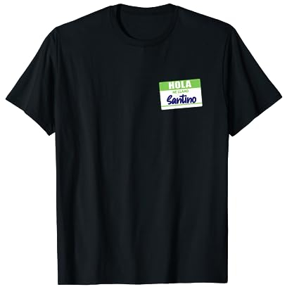 Hola Me Llamo Santino, spanisches Namensschild, Geschenk für die Arbeit und Schule T-Shirt