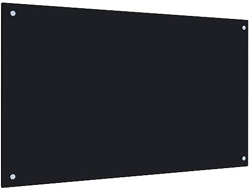 SKM Crédence de cuisine noire 100 x 60 cm en verre trempé, poids : 10,1 kg, 249492