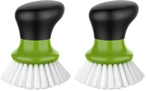 MR.SIGA Cepillo de Palma con Mango ergonómico, Cepillo de Cocina para Limpieza de ollas, sartenes, fregaderos, Verde, Paquete de 2