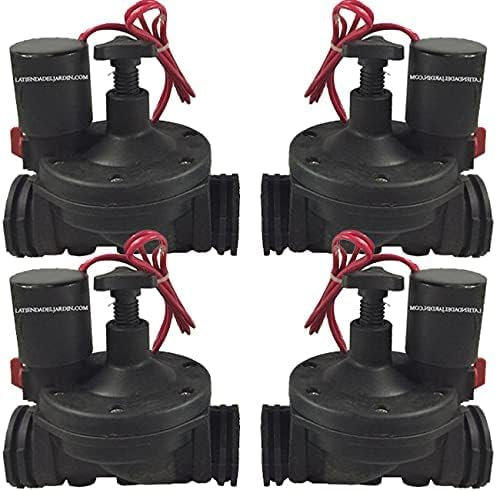 Suinga Pack 4 Electroválvula de riego Suinga 3/4 9V con regulador de caudal | Compatible con Programadores de Riego a bateria, negro