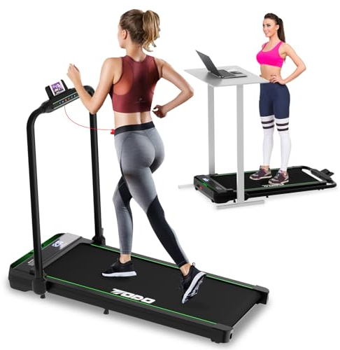 TODO Laufband für Zuhause mit Neigung, 2.5HP Walking Pad, Elektrisches Klappbares Laufband 1-12 km/h, Laufband Schreibtisch mit Fernbedienung und App, LCD-Anzeige