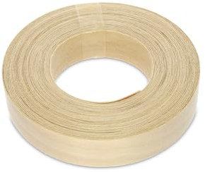 WoodPress® 19 mm Echte Birke zum Aufbügeln - 7,5 m Rolle - vorgeklebtes Holzfurnierband für einfache DIY-Anwendung - deckt den Rand Einer Standard-MDF-Platte ab