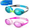 Lobyoh Gafas Natación para Niños, 2 Piezas Gafas de Natación para Niños Pequeños y Jóvenes, Antivaho Sin Fugas Visión Clara Gafas de Piscina para Edades de 3 a 12 Años