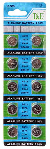Saiyana Coin Batteries,10Pcs/set AG13 Button Cell Battery A76 LR44 357A S76E G13 1.55V Alkaline Button Batteries