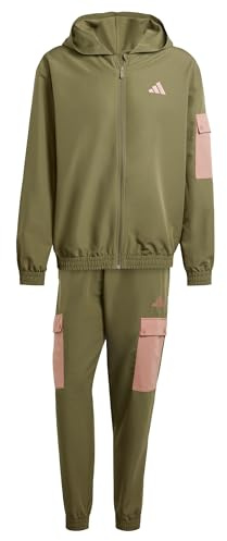 adidas Herren SPORTSWEAR WOVEN CARGO TRACKSUIT, Olive Strata, S