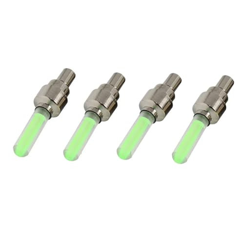 Bmx ZubehöR 2 STÜCKE Fahrrad Lichter Reifen Ventilkappe Taschenlampe Auto Auto Motorrad Reifen Luftventil Radspeichen Licht Fahrrad Zubehör Fahrrad ZubehöR(4PCS Green)