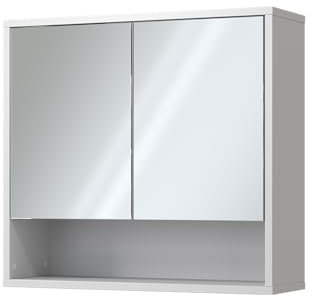 Vicco Armoire de Toilette Eliza, Blanc, 70x65cm avec 2 Portes