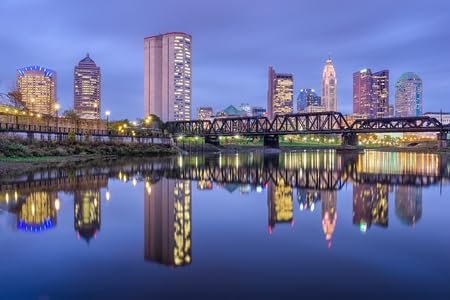adrium Poster-Bild 80 x 50 cm: Skyline von Columbus, Ohio, USA am Scioto River. (89923807)