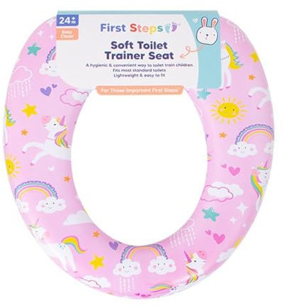 Pink Unicorn Kids Toilet Seat Soft Trainer Padded Bathroom Easy Clean Sea Life Design 2 Years+