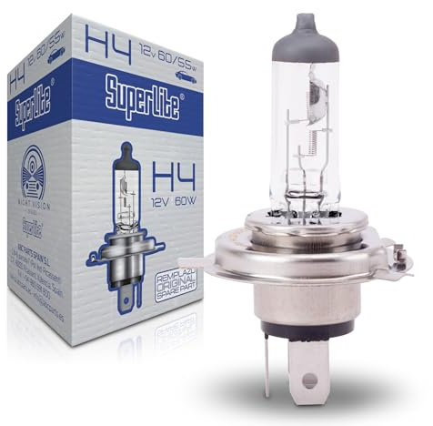 Superlite Lampadina alogena H4 12V 60/55W Per i fari principali della gamma Night Vision. Omologazione E1 R37/03, certificazione RoHs e CE. Durata e luminosità eccezionali.