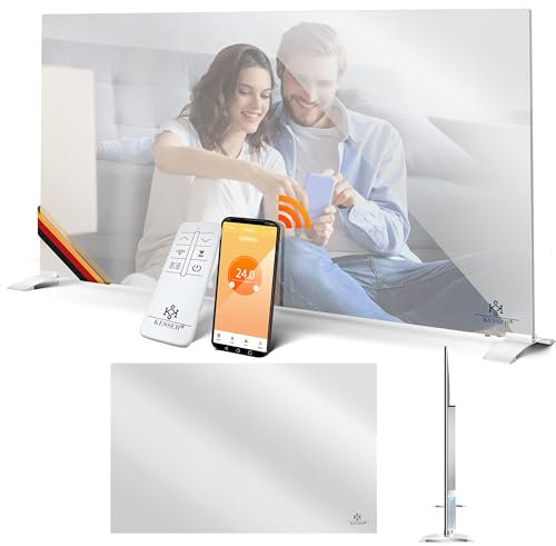 KESSER® Infrarotheizung 500W Spiegelheizung Energiesparend 2in1 Standgerät & Wandmontage Elektroheizung mit Erkennung Offener Fenster + Fernbedienung & App-Steuerung Thermostat Infrarot Heizpaneel