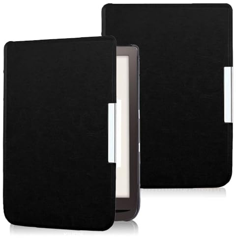 Huanghua Étui pour liseuse Vivlio Inkpad 3/3Pro PB740 7,8 en cuir de qualité supérieure, léger, fin, résistant aux chocs, avec mise en veille automatique, pour Vivlio Inkpad 3/3Pro PB740 (noir)