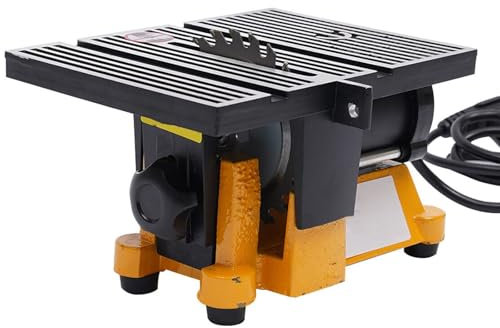 Tool Industry Table Saw, 4Inch / 10Cm Electric Table Saw, 4500rpm Multifunction Bench Saw, with 3pcs 4 Diameter Saw Blades, Adjustable Angle, for Metal Wood Glass Stone Fine Cutting