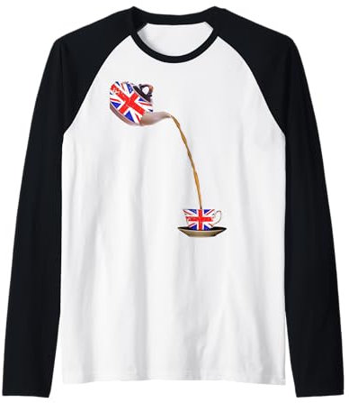 Théière et tasse à thé Union Jack Manche Raglan