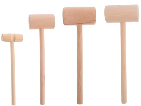 STOBAZA 4 Stück Krabbenknackhammer Aus Naturholz Mit Glatter Oberfläche Meeresfrüchte Und Nussknacker Hammer Für Küchen Und Partys