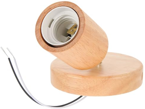 FUTUREORYY Douille à Vis E27 En Bois Rotative Adaptateur De Support De Lampe Fileté Compatible Ampoules E27 Support Mural Moderne Pour Éclairage Décoratif