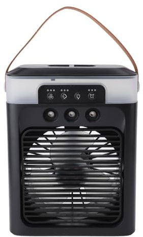 Keenso Ventilatore da Tavolo USB, Serbatoio Dell'Acqua da 400 Ml, Ventilatore Nebulizzatore Portatile con Funzione di Aromaterapia, Funzione di Aggiunta Acqua per Interni Asciutti, Compatto e (BLACK)