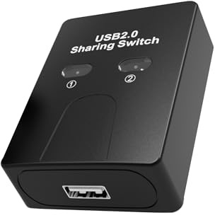 FINEANDENG USB2.0 Print Sharer Adapter 2 in 1 Out 2-Port USB B Printer Sharer Switcher for Laptops,Desktop Computers,Printers etc