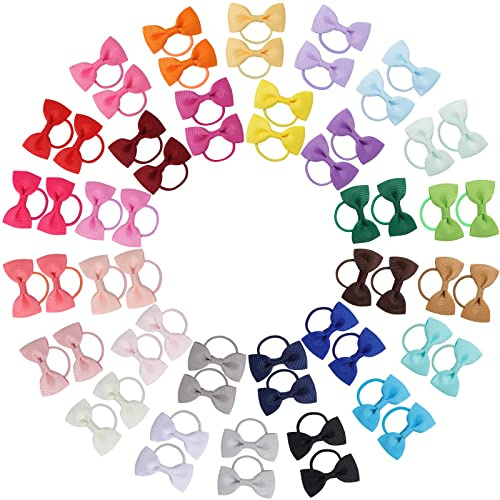 60pcs bébé filles cheveux arcs élastiques à cheveux serre-tête élastique queue de cheval titulaire bande de caoutchouc corde à cheveux accessoires pour cheveux pour les tout-petits petites filles